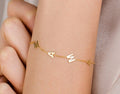 18K Gold Plated Personalized Initial Letter Bracelet Custom Name Jewelry Tiny Initial Bracelet Customized Jewelry Gift, Letter Charm Bangle