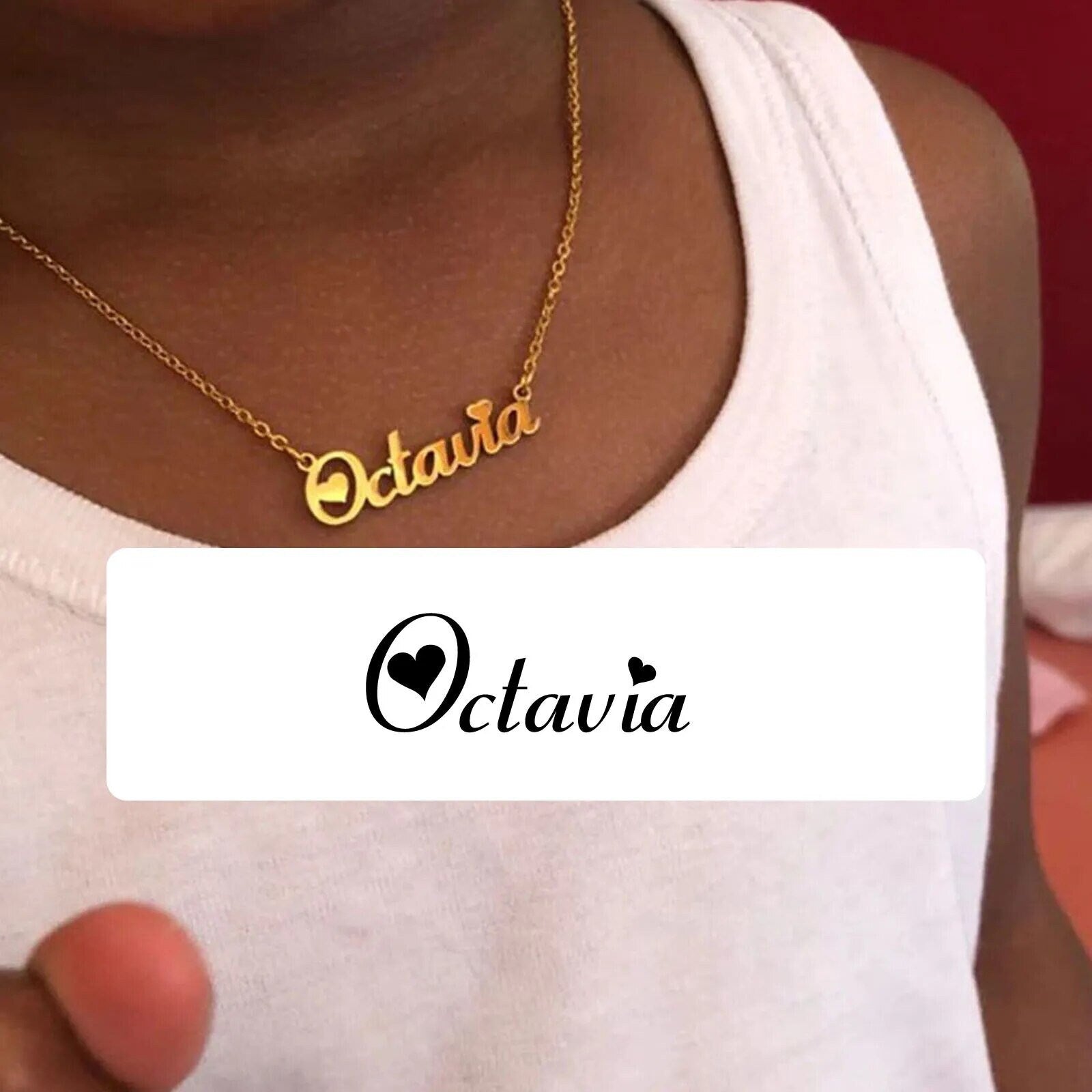 18K Gold Plated Children Personalized Name Necklace Customized Kids Name Necklace Custom Handcrafted Jewelry Gift For Kids, Children Jewelry