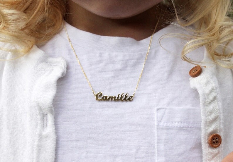 18K Gold Plated Children Personalized Name Necklace Customized Kids Name Necklace Custom Handcrafted Jewelry Gift For Kids, Children Jewelry