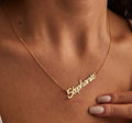 18K Gold Plated Personalized Name Necklace, Customized Name Necklace Handcrafted Custom Jewelry, Nameplate Pendant Gifts For Mom, For Her