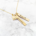 18K Gold Plated Personalized Jewelry Name Necklace Heart With Tag Bar Customized Family Name Necklace, Multiple Kids Names Custom Jewelry