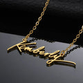 18K Gold Plated Personalized Name Necklace Customized Handwriting Font Name Necklace Handcraft Custom Jewelry Nameplate Pendant Gift For Her