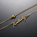 18K Gold Plated Personalized Name Necklace Customized Handwriting Font Name Necklace Handcraft Custom Jewelry Nameplate Pendant Gift For Her