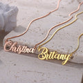 18K Gold Plated Personalized Name Necklace, Customized Name Necklace Handcrafted Custom Jewelry, Nameplate Pendant Gifts For Mom, For Her