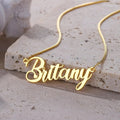 18K Gold Plated Personalized Name Necklace, Customized Name Necklace Handcrafted Custom Jewelry, Nameplate Pendant Gifts For Mom, For Her