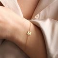 18K Gold Plated Personalized Initial Tiny Letter Bracelet Customized A-Z Bangle Custom Bracelet Jewelry Dainty Minimalist Handmade Jewelry