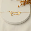 18K Gold Plated Personalized Two Name Heart Necklace Customized Necklace Handcrafted Custom Jewelry Nameplate Pendant Gifts For Mom, For Her