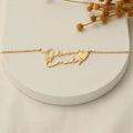 18K Gold Plated Personalized Two Name Necklace Customized Name Necklace Handcrafted Custom Jewelry, Nameplate Pendant Gifts For Mom, For Her