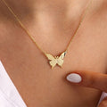 18K Gold Plated Personalized Initial Butterfly Letter Necklace Customized A-Z Custom Pendant Necklace Handmade Jewelry Minimalist Gift Ideas