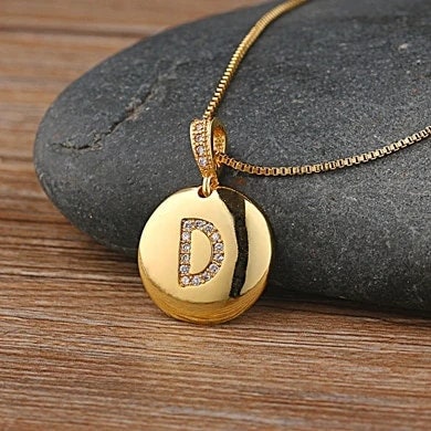 18K Gold Plated Personalized Initial Charm Letter Necklace Customized A-Z Custom Pendant Necklace Jewelry Dainty Minimalist Zircon Handmade