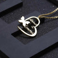 18K Gold Plated Customized Two Hallow Heart Name Necklace, Personalized Engraved Heart Pendant Custom Name Necklace, Customized Jewelry Gift