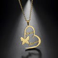 18K Gold Plated Customized Two Hallow Heart Name Necklace, Personalized Engraved Heart Pendant Custom Name Necklace, Customized Jewelry Gift