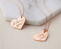 18K Gold Plated Actual Handwriting Heart Necklace Personalized Signature Remembrance Jewelry Customized Engraved Jewelry, Handmade Jewelry