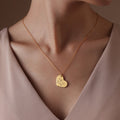 18K Gold Plated Actual Handwriting Heart Necklace Personalized Signature Remembrance Jewelry Customized Engraved Jewelry, Handmade Jewelry