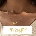 18K Gold Plated Personalized Name Necklace Heart Customized Name Necklace Handcrafted Custom Jewelry Nameplate Pendant Gift For Mom, For Her