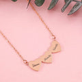 18K Gold Plated Personalized Multiple Heart Family Name Necklace Customized Heart Pendant Gift For Mom Engraved Kids Names Pendant Jewelry