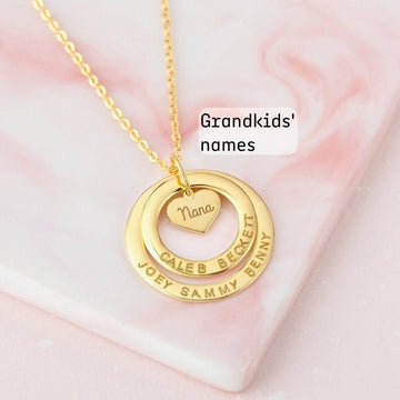 18K Gold Plated Personalized Grandma Necklace With Grandkids Names, Children's Name Necklace, Custom Jewelry, Customized Nana Jewelry Gift