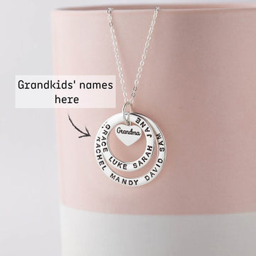 18K Gold Plated Personalized Grandma Necklace With Grandkids Names, Children's Name Necklace, Custom Jewelry, Customized Nana Jewelry Gift