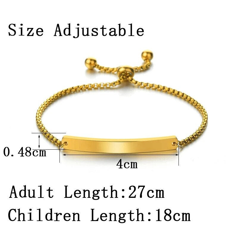 18K Gold Plated Personalized Baby Bracelet Customized Name Jewelry Nameplate Engraved Baby Bangle Custom Children's Jewelry For Baby Gift