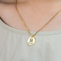 18K Gold Plated Personalized Letter Initial Disc Necklace A-Z Letter Initial Pendant Customized Handmade Jewelry Custom Pendant Gift for Her