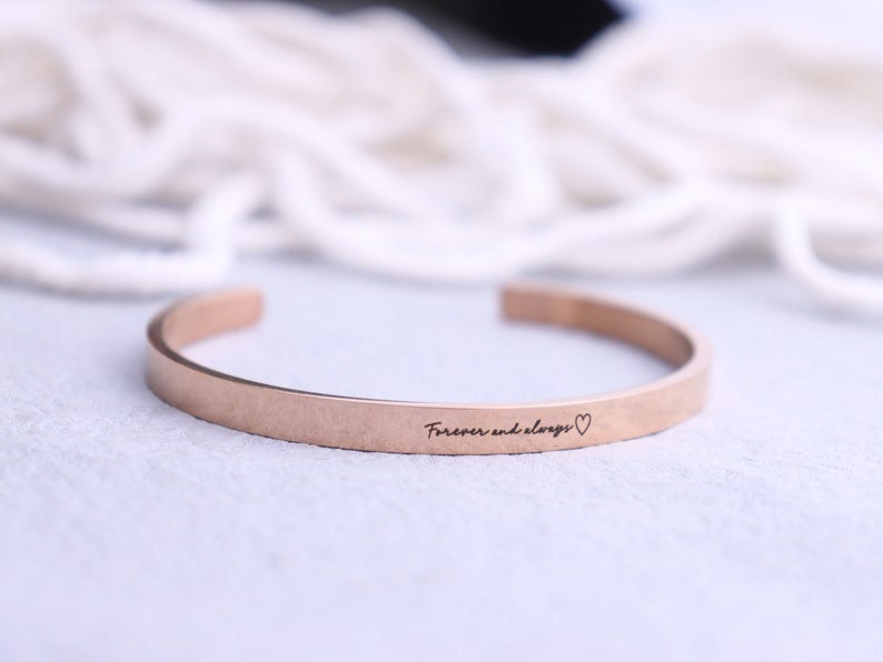 18K Gold Plated 4mm Engraved Text Name Bangle Personalized Cuff Bracelet Gift Customized Bracelet Custom Jewelry Gift For Mom, Jewelry Gift