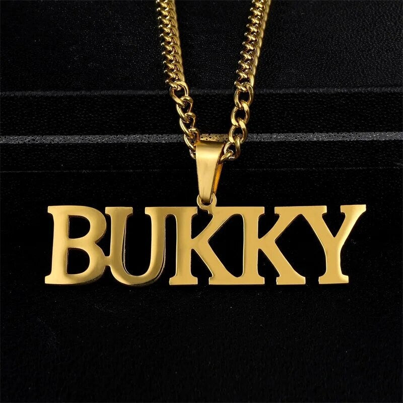 18K Gold Plated Personalized Name Necklace, Customized Name Necklace Handcrafted Custom Jewelry, Nameplate Pendant Gifts For Mom, For Her