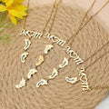 18K Gold Plated Personalized Mum Family Infinity Name Necklace Custom Engraved Footprint Zircon Baby Feet Pendant Handcrafted Jewelry Gift