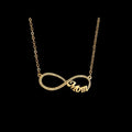 18K Gold Plated Personalized Mum Family Infinity Name Necklace Custom Engraved Footprint Zircon Baby Feet Pendant Handcrafted Jewelry Gift