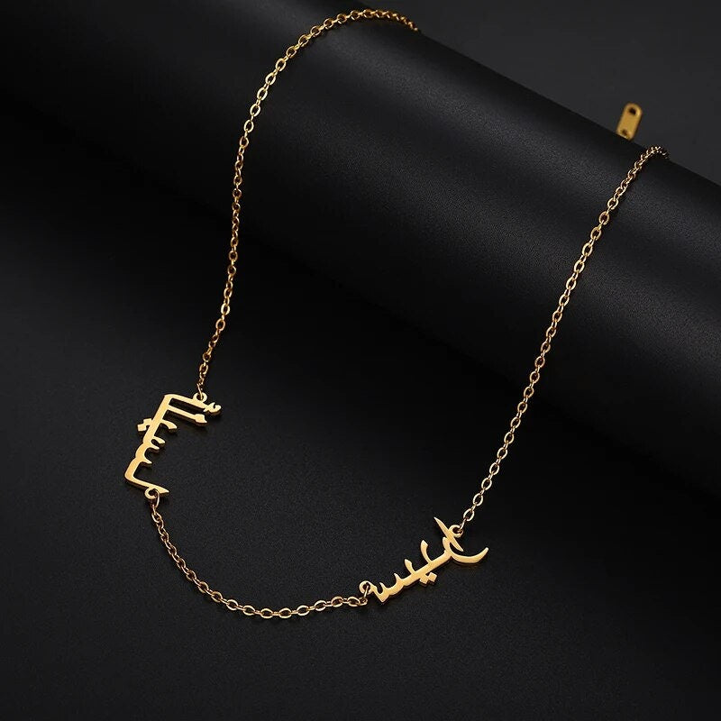 18K Gold Plated Personalized Multiple Name Necklace, Customized Name Necklace Handcrafted Custom Jewelry Nameplate Pendant, Gift For Her