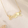 18K Gold Plated Personalized Name Necklace Butterfly Birth Month Customized Name Necklace Handcrafted Custom Jewelry Nameplate Pendant Gift