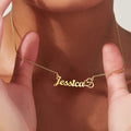 18K Gold Plated Personalized Name Necklace Heart Customized Name Necklace Handcrafted Custom Jewelry Nameplate Pendant Gift For Mom, For Her