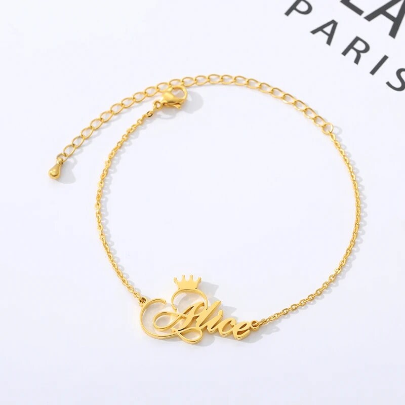 18K Gold Plated Personalized Baby Bracelet Customized Name Jewelry Nameplate Engraved Baby Bangle Custom Children's Jewelry For Baby Gift