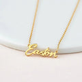 18K Gold Plated Personalized Name Necklace, Customized Name Necklace Handcrafted Custom Jewelry, Nameplate Pendant Gifts For Mom, For Her