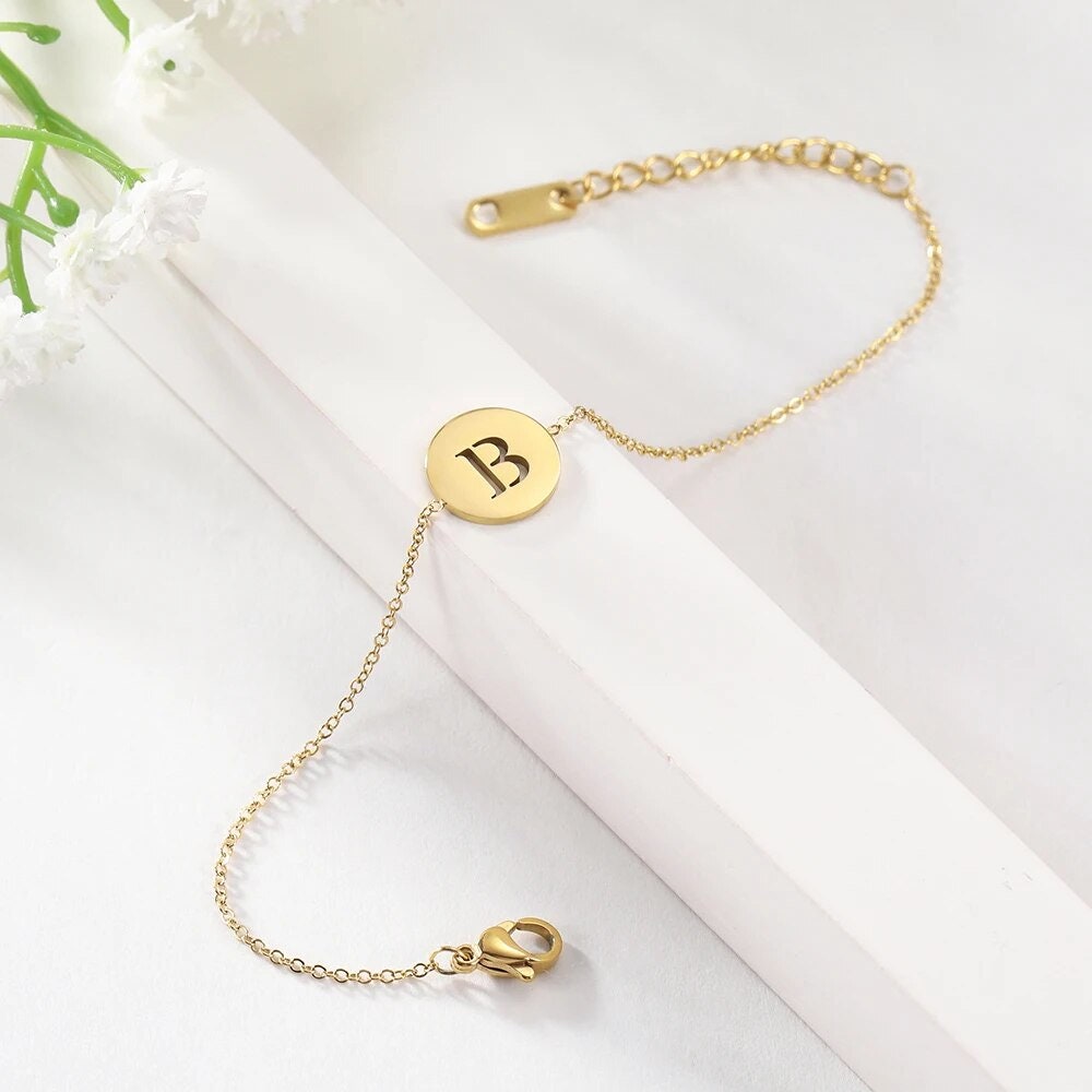 18K Gold Plated Personalized Baby Bracelet, Customized Name Jewelry, Nameplate Engraved Baby Bangle Custom Children's Jewelry For Baby Gift