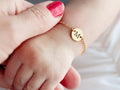 18K Gold Plated Personalized Baby Bracelet, Customized Name Jewelry, Nameplate Engraved Baby Bangle Custom Children's Jewelry For Baby Gift