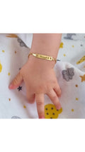 18K Gold Plated Personalized Baby Bracelet, Customized Name Jewelry, Nameplate Engraved Baby Bangle Custom Children's Jewelry For Baby Gift