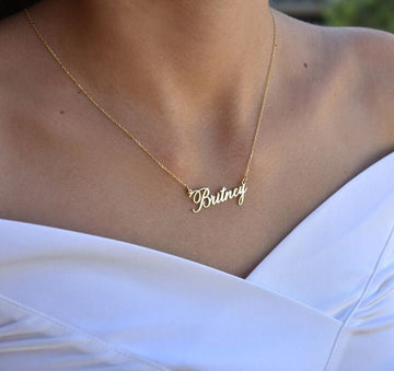 18K Gold Plated Personalized Name Necklace, Customized Name Necklace, Handcrafted Custom Jewelry, Nameplate Pendant Choker, Gift For Her