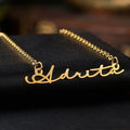 18K Gold Plated Personalized Name Necklace Handwriting Font, Customized Name Necklace, Handcrafted Custom Jewelry, Nameplate Pendant Gift