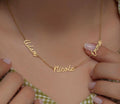 18K Gold Plated Personalized Multiple Name Necklace, Customized Name Necklace Handcrafted Custom Jewelry Nameplate Pendant, Gift For Her