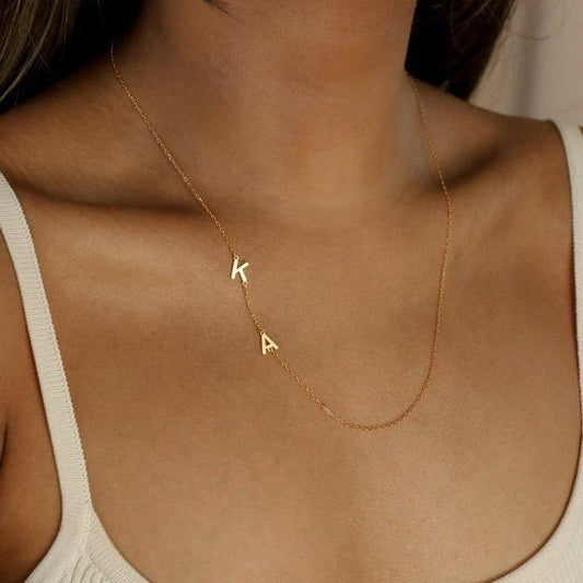 18K Gold Plated Personalized Initial Letter Necklace Custom Name Jewelry Tiny Initial Necklace Customized Jewelry Gift, Letter Charm Choker