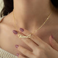 18K Gold Plated Personalized Name Heart Necklace Customized Name Necklace Handcrafted Jewelry Custom Nameplate Pendant Gift For Mom, Wife