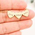 18K Gold Plated Personalized Heart Name Necklace Customized Jewelry Engraved 1-5 Name Heart Necklace Handcrafted Jewelry Unique Gift For Mom