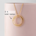 18K Gold Plated Personalized Hollow Round Name Necklace Customized Jewelry Engraved 2-4 Name Pendant Handcrafted Jewelry Unique Gift For Mom