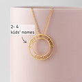 18K Gold Plated Personalized Hollow Round Name Necklace Customized Jewelry Engraved 2-4 Name Pendant Handcrafted Jewelry Unique Gift For Mom