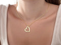 18K Gold Plated Personalized 1-4 Heart Family Name Necklace Customized Interlocking Linked, Custom Jewelry Engraved Kid Name Pendant Jewelry