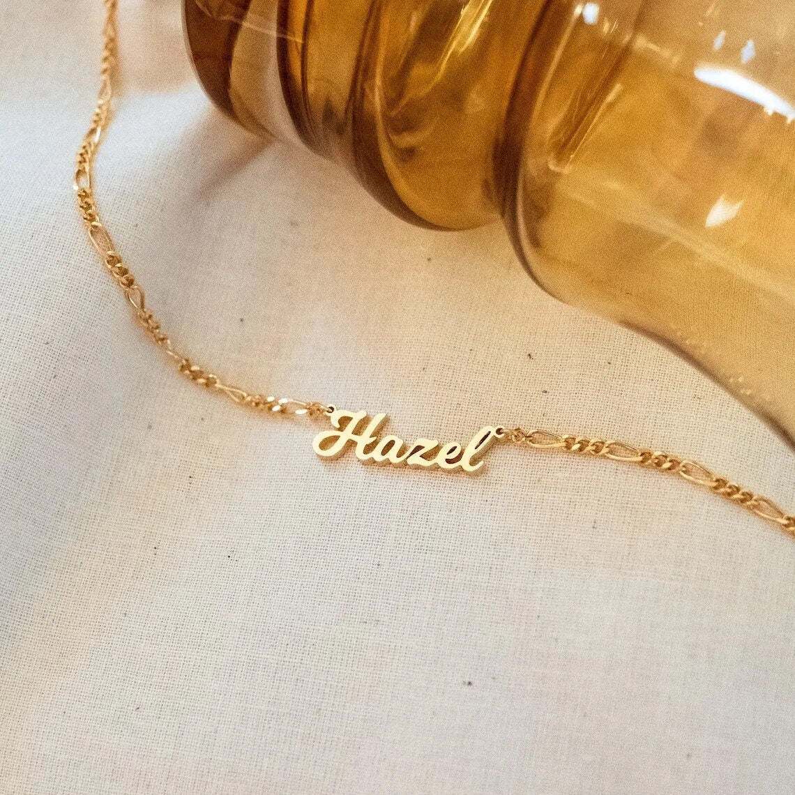 18K Gold Plated Personalized Name Necklace, Customized Name Necklace Handcrafted Custom Jewelry, Nameplate Pendant Gifts For Mom, For Her