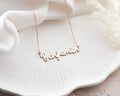 18K Gold Plated Personalized Name Necklace, Customized Name Necklace Handcrafted Custom Jewelry, Nameplate Pendant Gifts For Mom, For Her