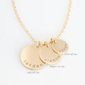 18K Gold Plated Personalized Multiple Disc Family Name Necklace Overlapping Round Disc Custom Gift For Mom Engraved Kid Name Pendant Jewelry