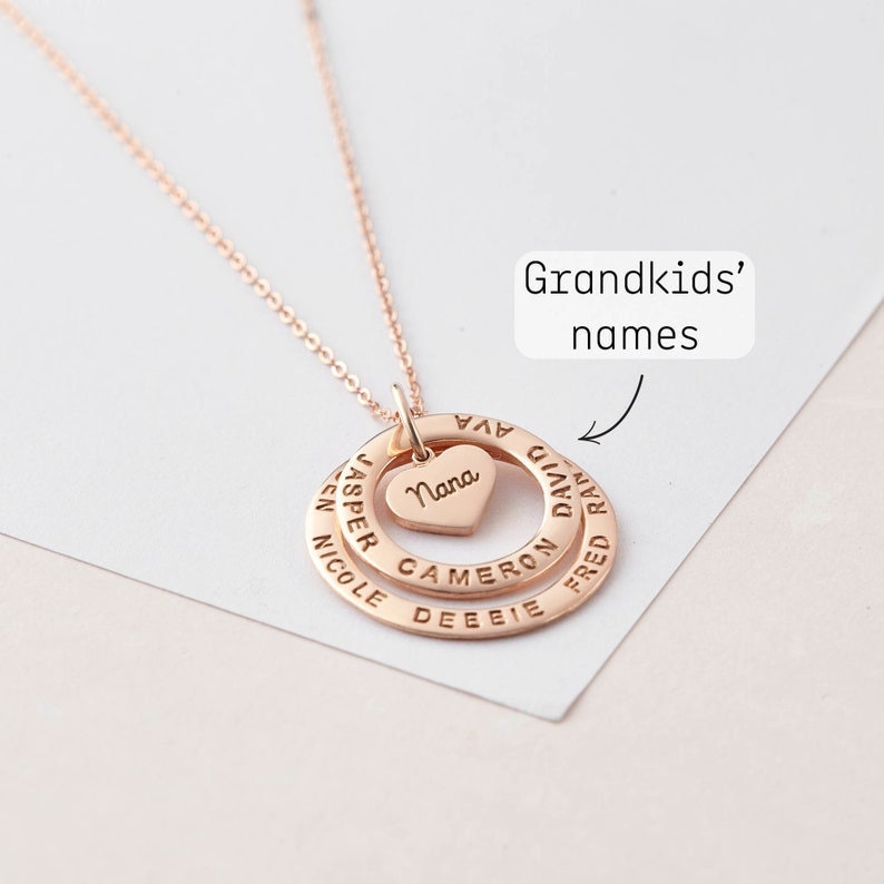 18K Gold Plated Personalized Grandma Necklace With Grandkids Names, Children's Name Necklace, Custom Jewelry, Customized Nana Jewelry Gift