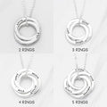 18K Gold Plated 2-5 Linked Interlocking Circle Name Necklace Personalized Engraved Children Name Necklace, Customized Jewelry Pendant Gift